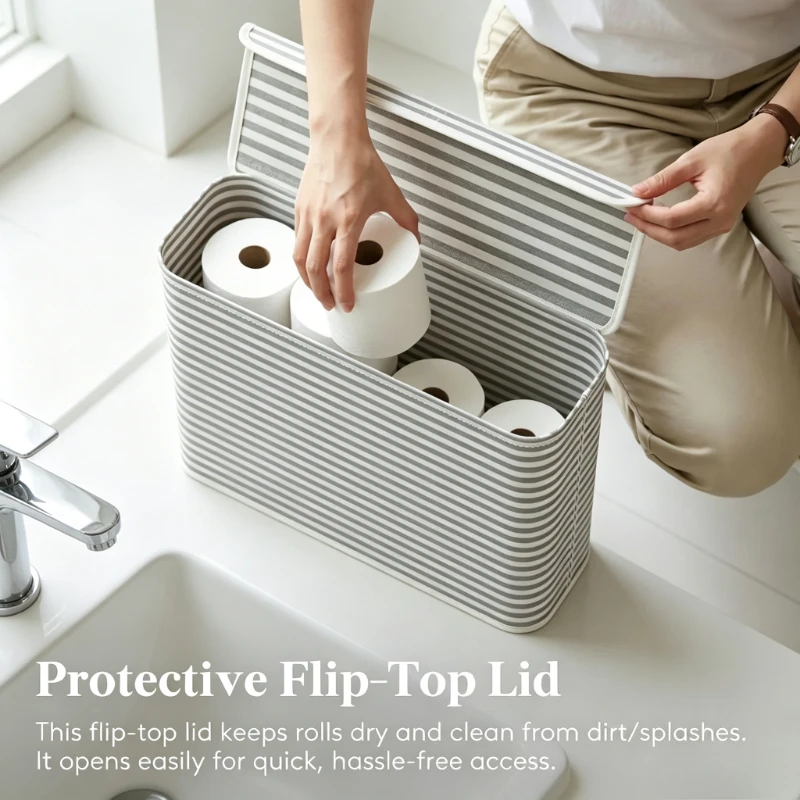 Storage Basket Fabric - Toilettenpapier-Aufbewahrungsregal, faltbarer Toilettenpapierkorb aus Stoff mit