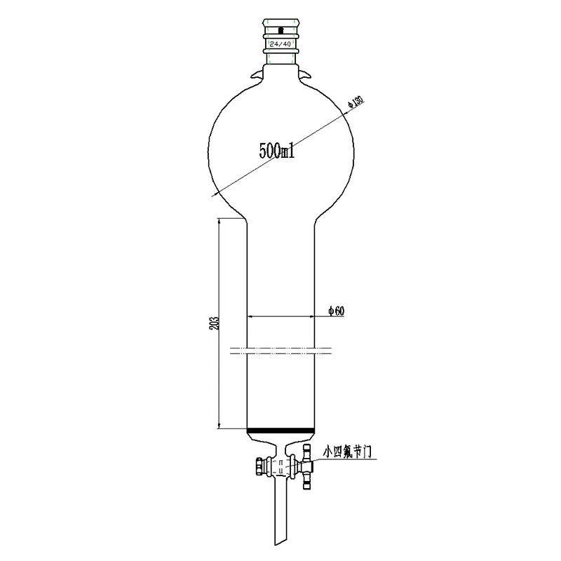 

SYNTHWARE Flash chromatography column with storage sphere,Sand plate G2,With hookup, Enhanced joint 24/40, 4mm PTFE aperture,C39