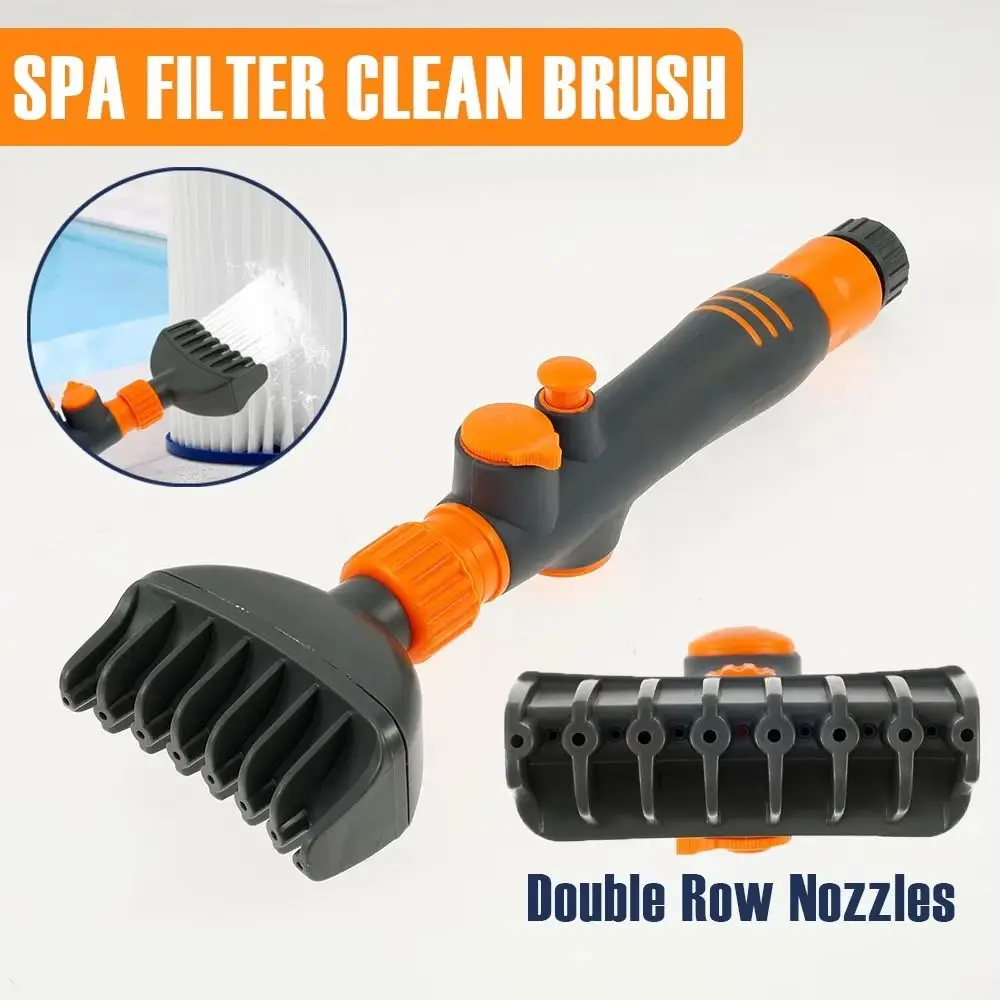 

Plastic Pool Cartridge Cleaner Handheld Removes Debris Spa Filter Clean Brush Multifunction Durable Hot Tub Filter Clean Brush