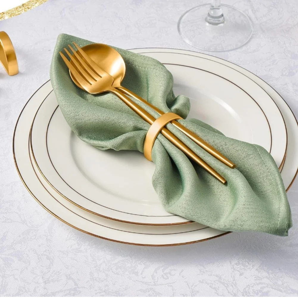 Set of 10 or 40 Gold Napkin Rings D Style Alloy Material for Wedding Receptions For Dinner Parties and Holiday Gatherings
