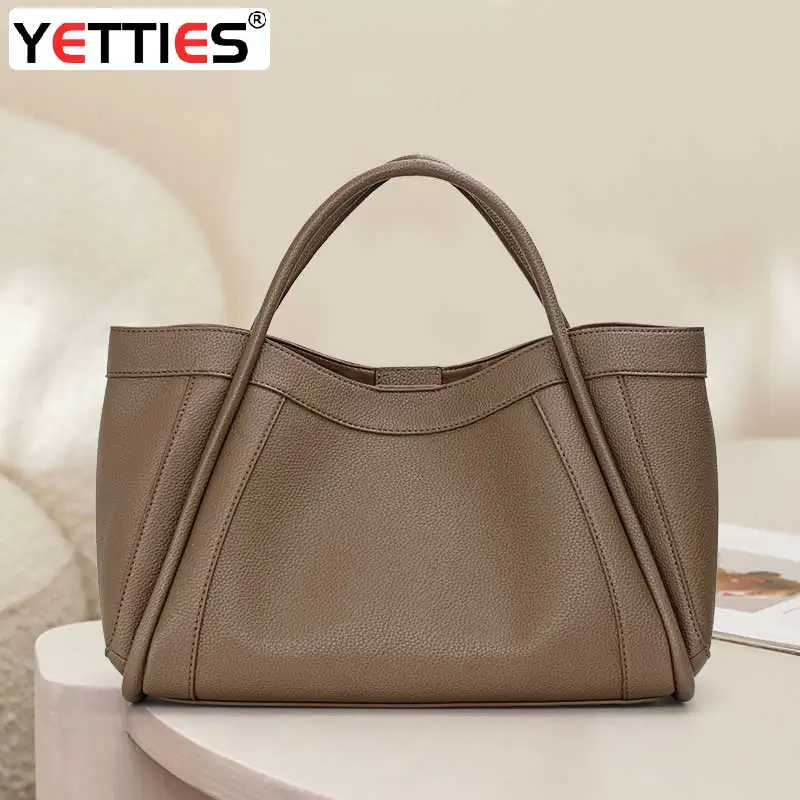 

New Genuine Leather Large Bag Women's Handbag Fashion Commuter Composite Bag Large Capacity Tote Bag One Shoulder Crossbody Bag