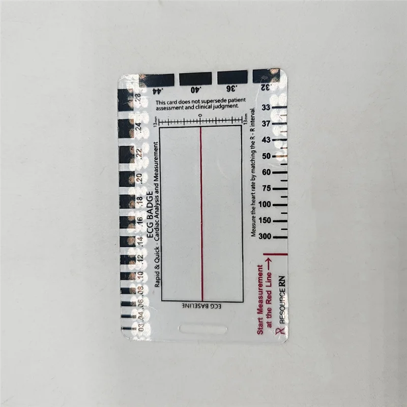 PORK-2 Stück 7-stufiges Lineal-Messwerkzeug, transparenter Messschieber, tragbares vertikales horizontales EKG-Bewertungswerkzeug aus Kunststoff
