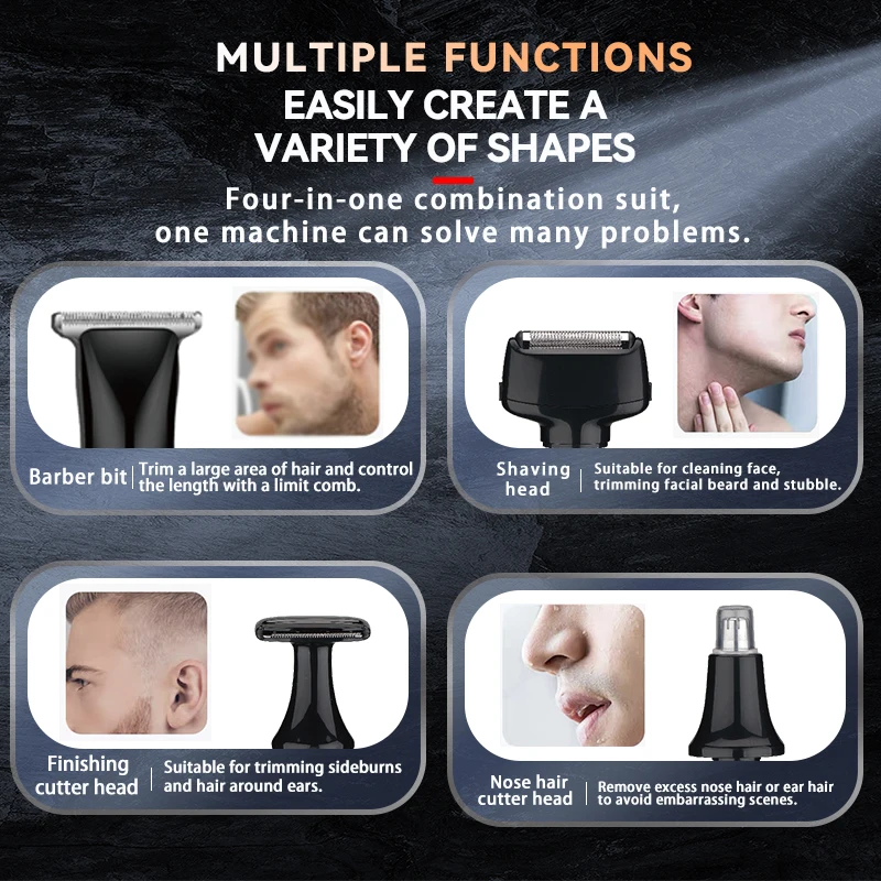 KEMEIProfessional Hair Cutting Machine Electric Men's Shaver Bald Headed Clippers Hair Cutting Machine Barber Trimmer  Km-1537 image 2