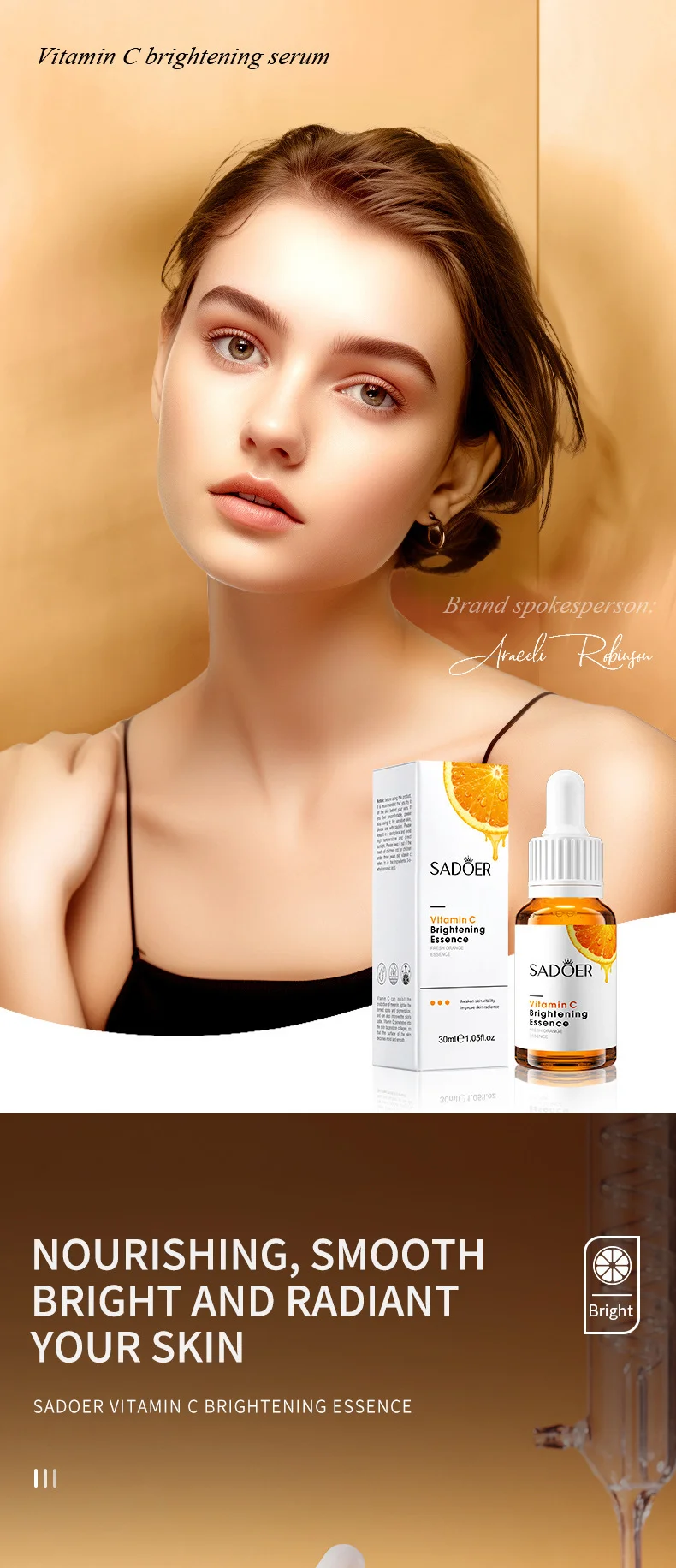 30ml Vitamin C Firming Face Serum Hydrating Skincare Facial Essence Moisturizing Brightning Fade Fine Lines Skin Care.