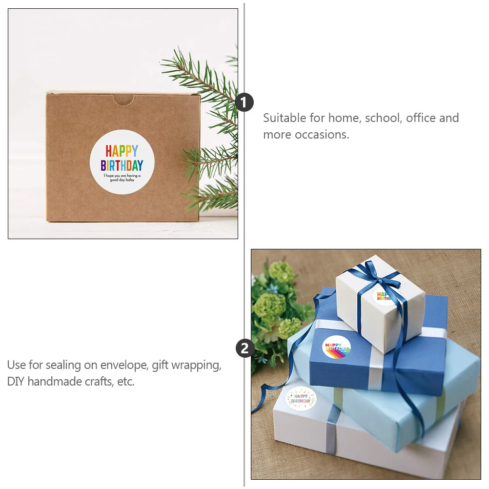 

Набор самоклеящихся этикеток для подарков «С Днем Рождения», 2 рулона, декоративные наклейки-пломбы с мультяшным дизайном