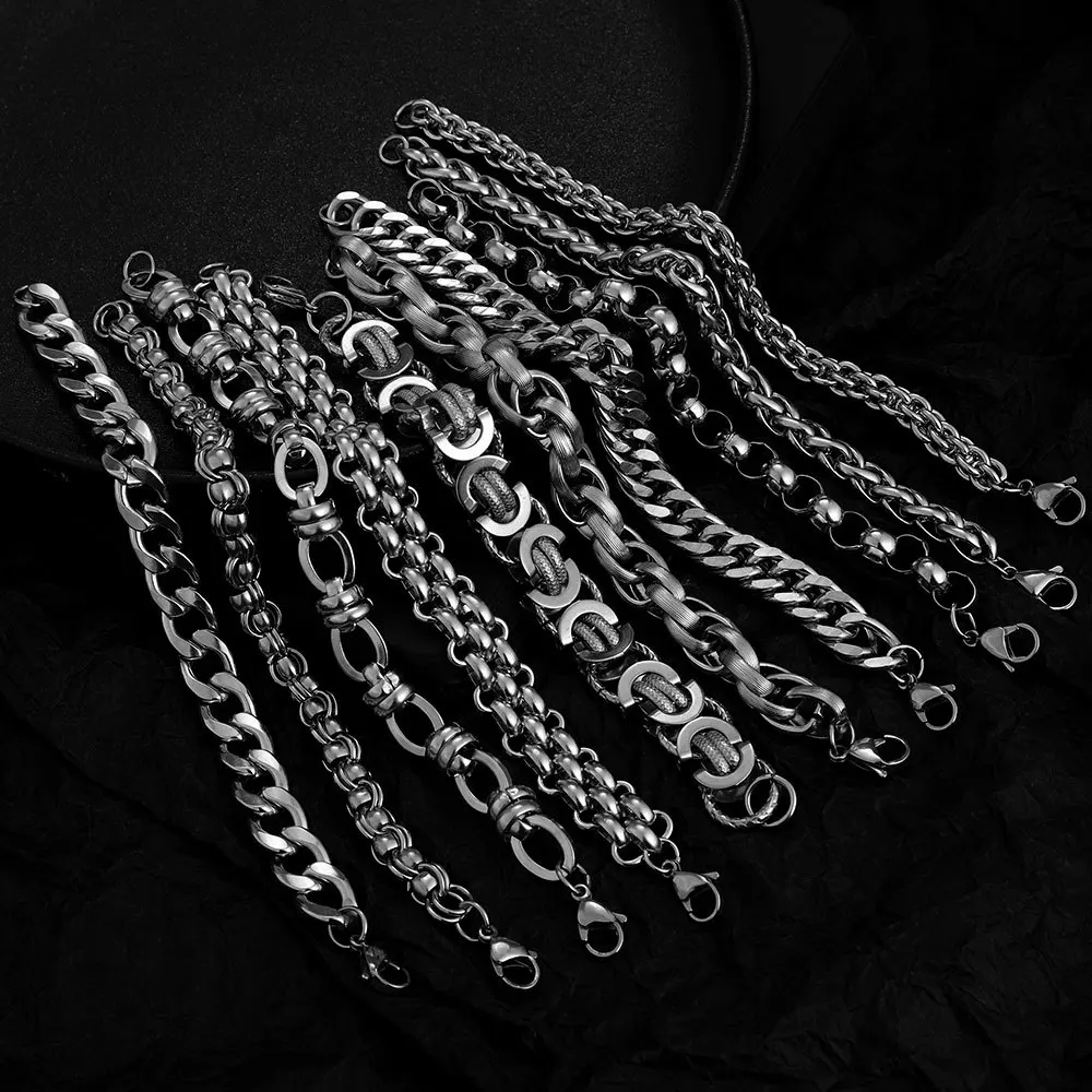 

316L Stainless Steel Cuban Cable Chain Bracelet for Men Women Hip Hop Kpop High Quality Jewelry Solid Metals not Fade