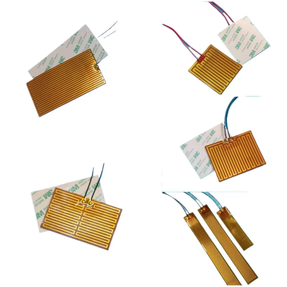 10-150mm 12/24V Eeletric PI Polyimide Film Heater Heating Element With Adhesive For 3D Printer Oil Tank Car Defrosting Defoging