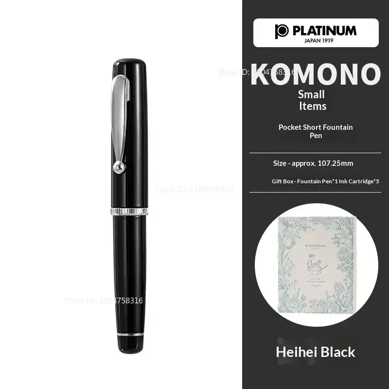Original Platinum Mini Pocket Fountain Pen F Nib PQ1500 Metal Material Short - Compact INS Minimalist Writing Gift