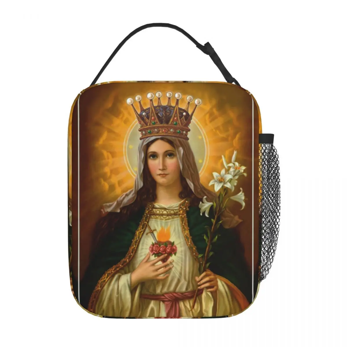 

Immaculate Heart Of Mary Insulated Lunch Bag Virgin Mary Catholic Blessed Storage Food Box Portable Thermal Cooler Lunch Boxes