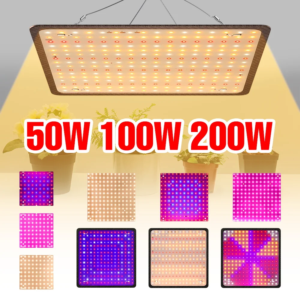 

200W Full Spectrum Plant Grow Light Indoor LED Quantum Board Flower Cultivation Lamp Greenhouse Tent Fruit Seeds Vegs US/EU Plug