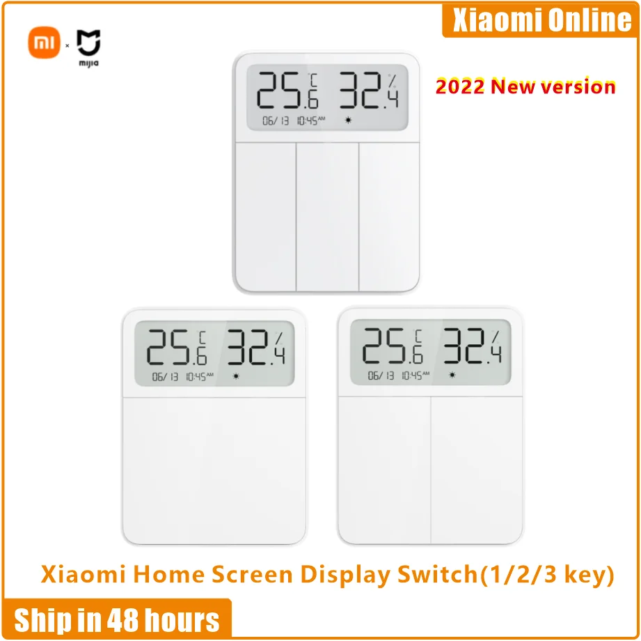 

2021 NewestXiaomi Mijia Smart Wall Switch LCD digital screen Light Remote Control Wireless Switchs with temperature and humidity