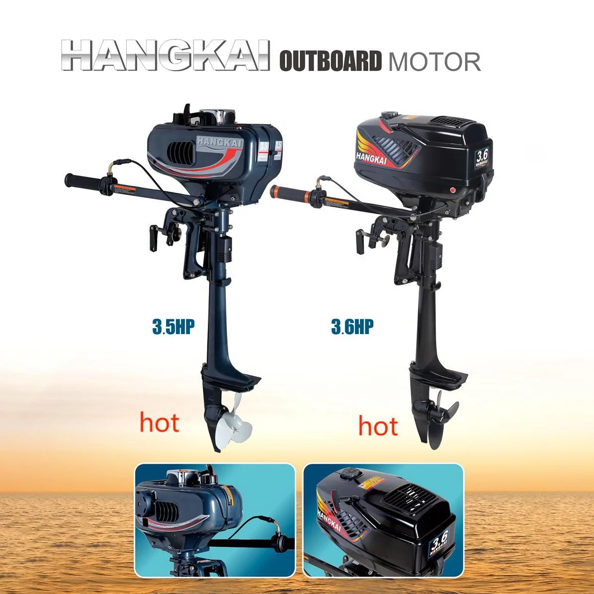 3.6 HP Outboard Motor HANGKI 2stroke 3.6hp Boat Engine  Accessories Gasoline  Engines