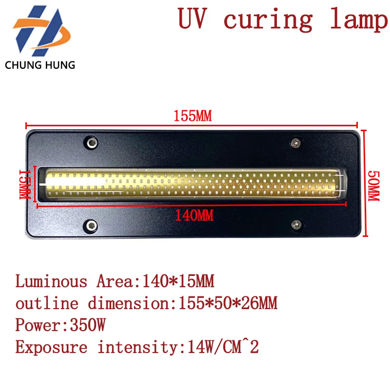 

UV LED filament screen printing PET PP material LED UV ink curing lamp flatbed printer light oil ink fast drying UV lamp 140 * 1