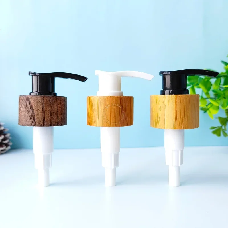 

Eco Friendly quality Emulsion Pump Bamboo Cover Lotion Liquid Makeup Dispenser Pumps Reusable Lightweight lotion Bottles Nozzle