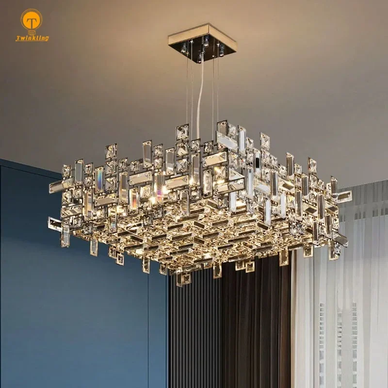 Italian luxury crystal living room chandelier, modern LED  villa bedroom Dining room, dining table, kitchen creative Chandelier