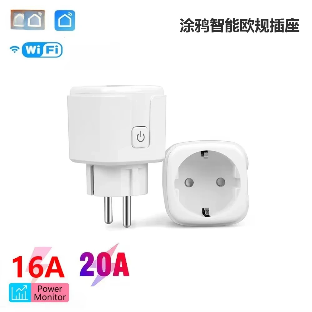 Graffiti WiFi Smart Socket 16A/20A Charge Measurement Mobile App Remote Control European Plug Plug