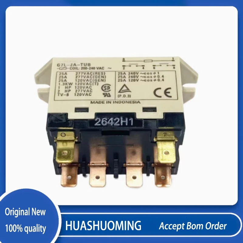 NEW 2PCS/LoT     G7L-2A-TUB-CB 24VDC  G7L-2A-TUB  200/240VAC  100-120VAC  G7L 2A TUB  25A  6PIN