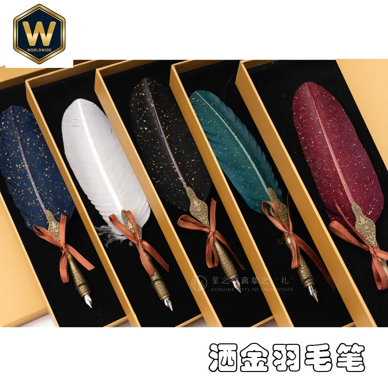 For Harry Potter Retro Quill Dip Pen Big Gift Box Fountain Pen Set - Birthday, Teacher's Day & Valentine's Day Gift No ink