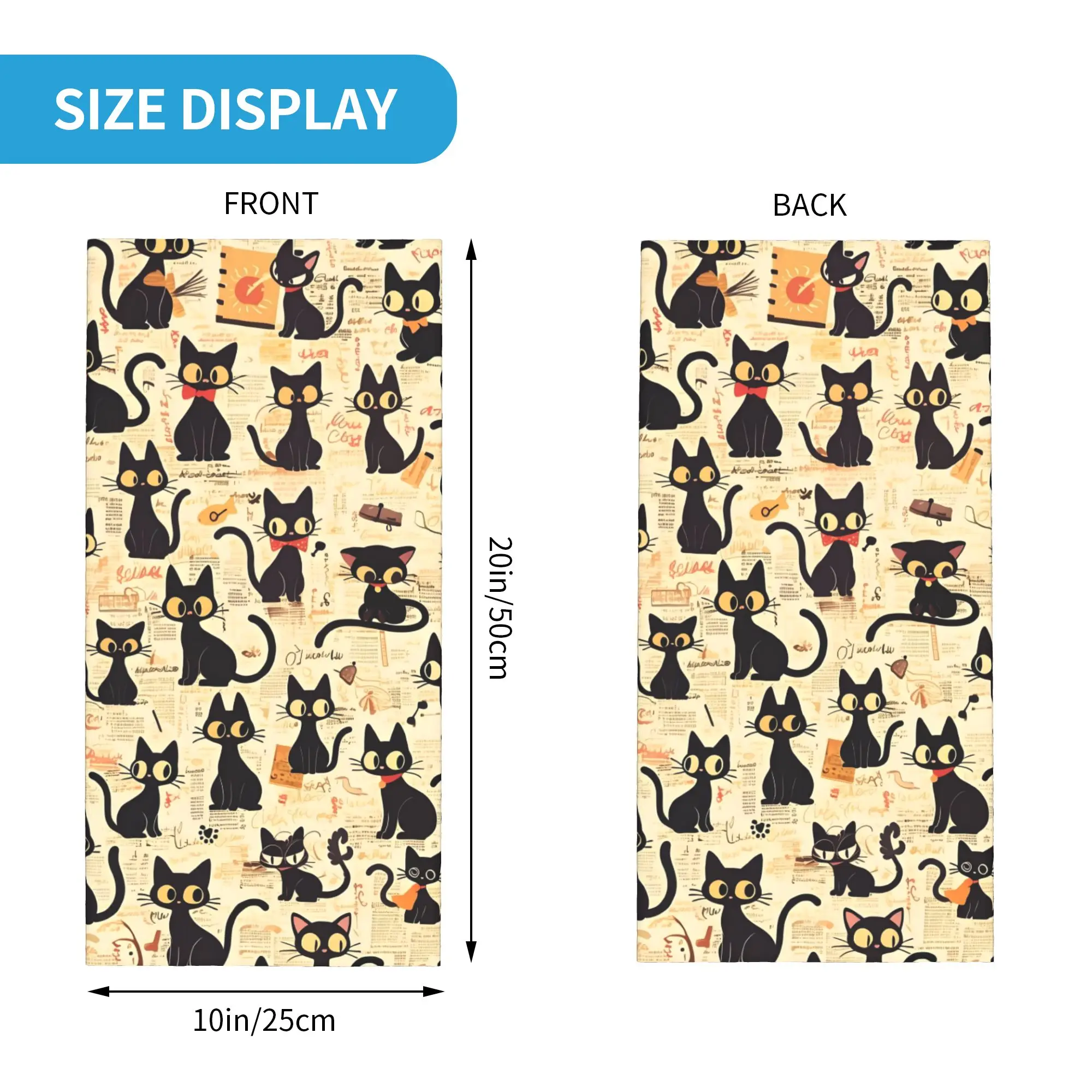Custom Cute Black Cat Winter Headband Neck Warmer Men Women Ski Cycling Tube Scarf Funny Kitten Pet Lovers Face Bandana Gaiter