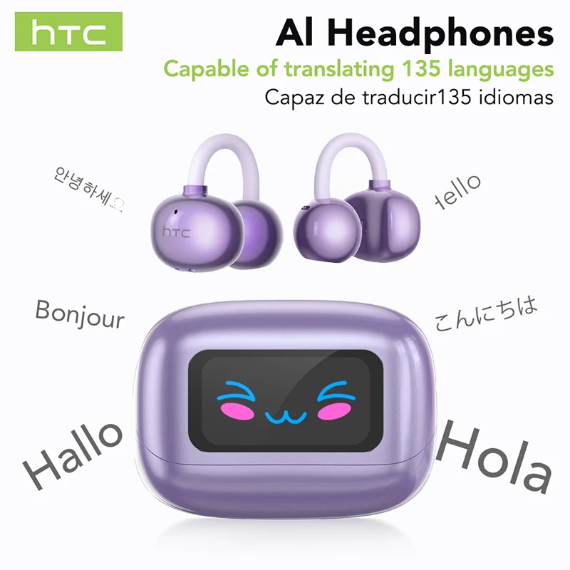 HTC NE54 Bluetooth-Kopfhörer, kabellos, aktive Geräuschunterdrückung für Sport, IPX5 wasserdicht, 30 Stunden Akkulaufzeit, schnelles Pairing, EU-Version