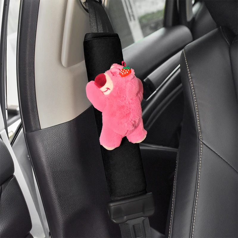 Autogordel Cover Anime Aardbei Beer Pluche Autogordel Schouderbeschermer Pad Auto-interieur Accessoires Voor Kerstmis