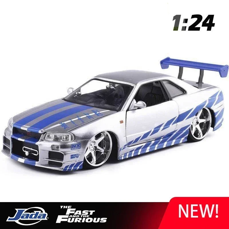 

Jada 1:24 Fast and Furious Nissan Skyline GTR R34 Diecasts Toy Alloy Metal Car Model High Simulation Collectible Toys Gift