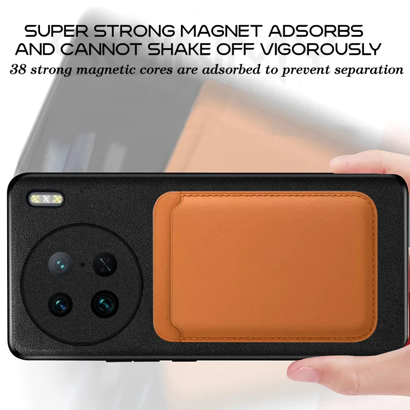 For Vivo 100 Pro Case Premium Leather Cover For Magsafe Magnetic Wireless Charging Case Cover For Vivo X90 X100 X80 X70 Pro Plus