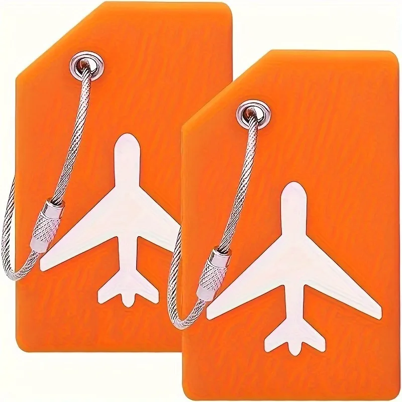 

Silicone Luggage Tag Airplane Slot Design Durable Travel Label for Tote Backpack Suitcase Musical Instrument ID Basic Style