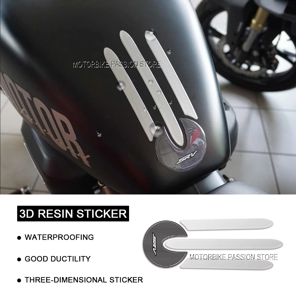 For QJ Motor SRV 300 SRV300 Motorcycle Accessories Waterproof Sticker Tank Pad Kit Sticker 3D Resin Protective Sticker 2023 2024