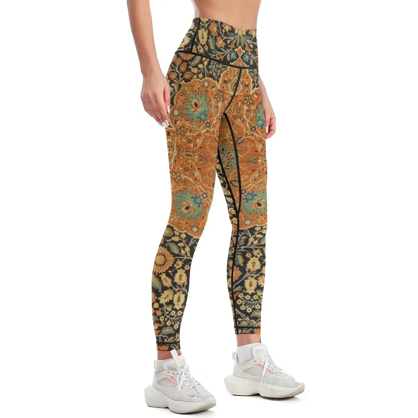 Antique Mohtashem Kashan Persian Rug Print Leggings Golf wear push up legging fitness set gym Womens Leggings