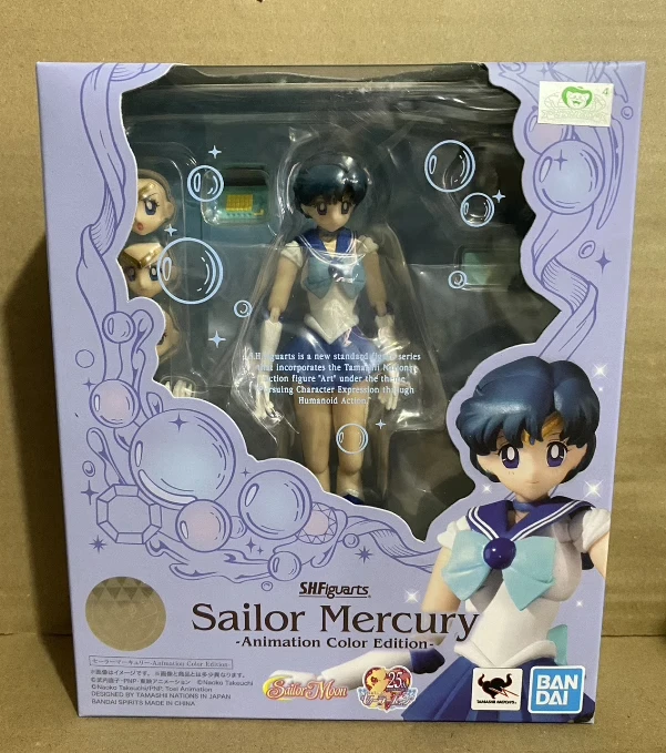 Bandai Genuine Sailor Moon Series Anime Sailor Mars Jupiter Mercury Saturn Saturn Wood Pluto Portable Handmade Model Toy Gift