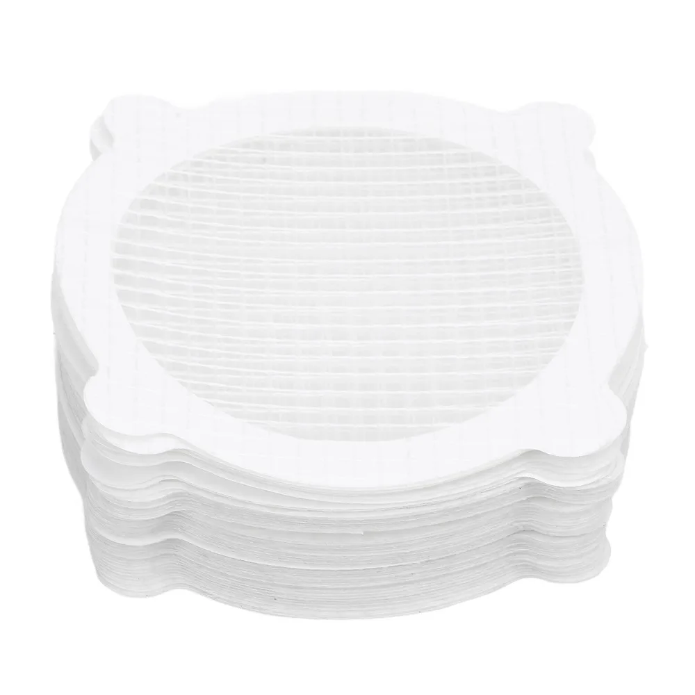 50pcs Disposable Self Adhesive Floor Drain Cover Fiberglass Mesh Round Drain Hair Catcher Sticker Mesh Drain Sticker Hotel