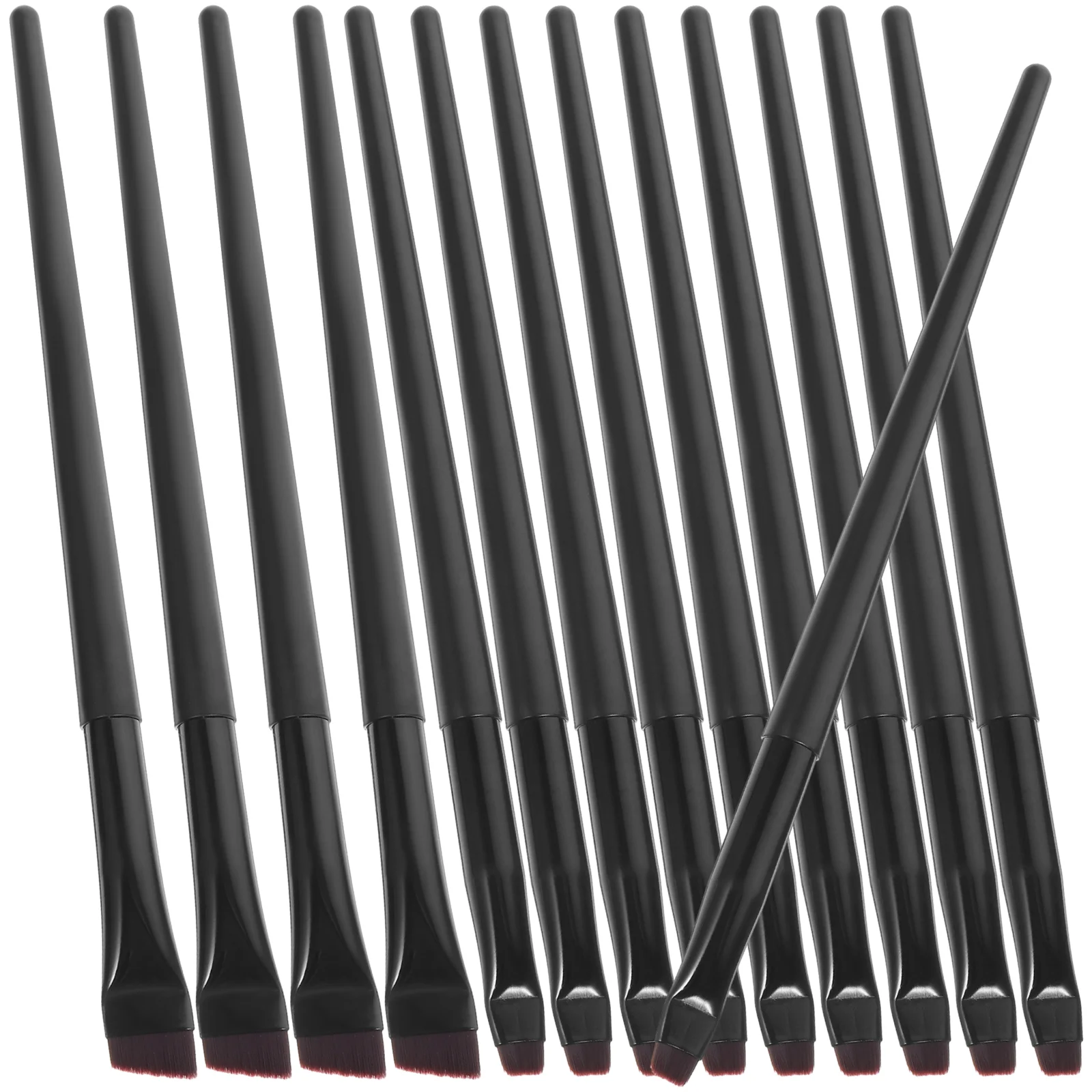 16 Pcs Lipstick Applicator Brush Eyeliner Eyebrow Portable Black Plastic Makeup for Women