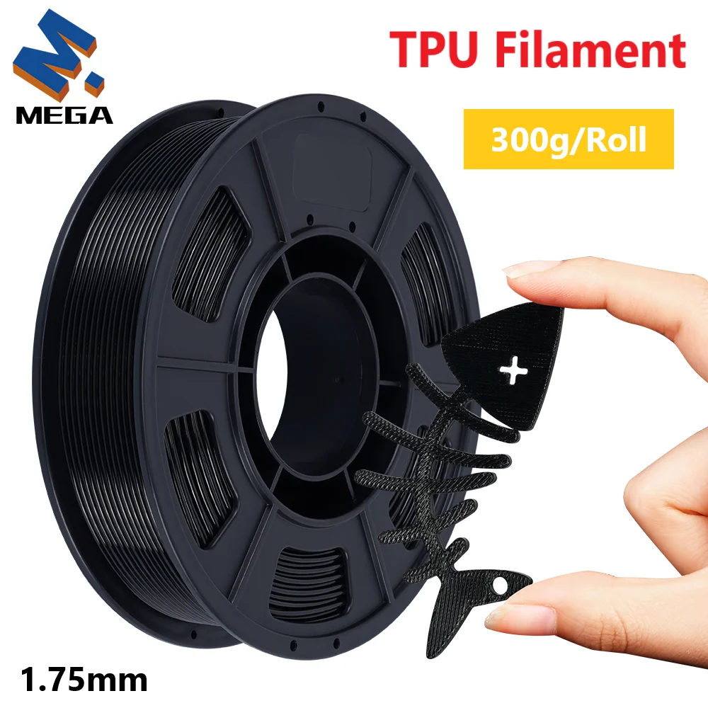 

TPU Filament 300G 1.75mm TPU 3D Printer Filament High Toughness No Bubble For Most FDM 3D Printers