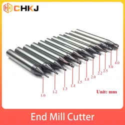 CHKJ-Tungsten Aço End Mill Cortador, 3 Flautas, WENXING DEFU MODEN, Todos Máquina De Corte Chave Vertical, Carboneto Cimentado, 1.0-4.0mm