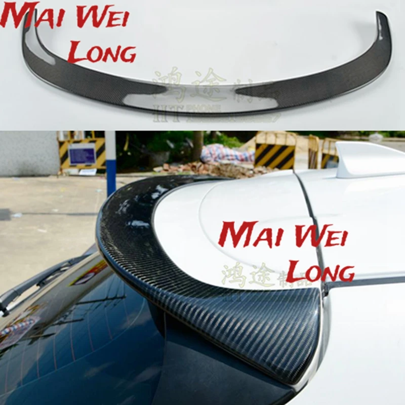 For Mazda 3 Hatchback Real Carbon Fiber Car Spoiler Wing Car Rear Window Rear Lip Middle Tail Fin Accessories Mazda3 2014-2019