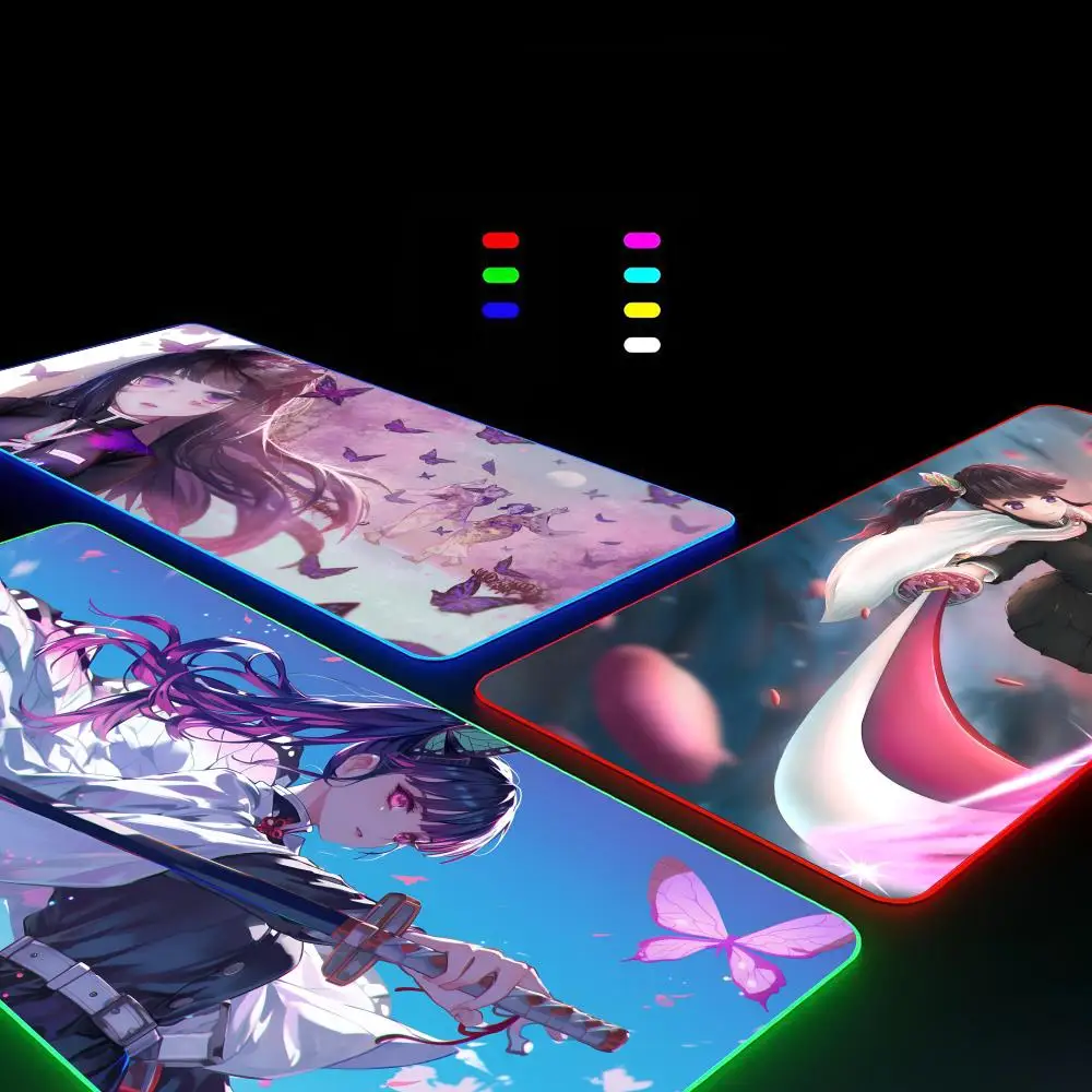 

Kanao Tsuyuri Mouse Pad Gamer RGB Deskmat Keyboard Mat Gaming Laptops LED Mousepad Desk Protector Anime Mause Mats