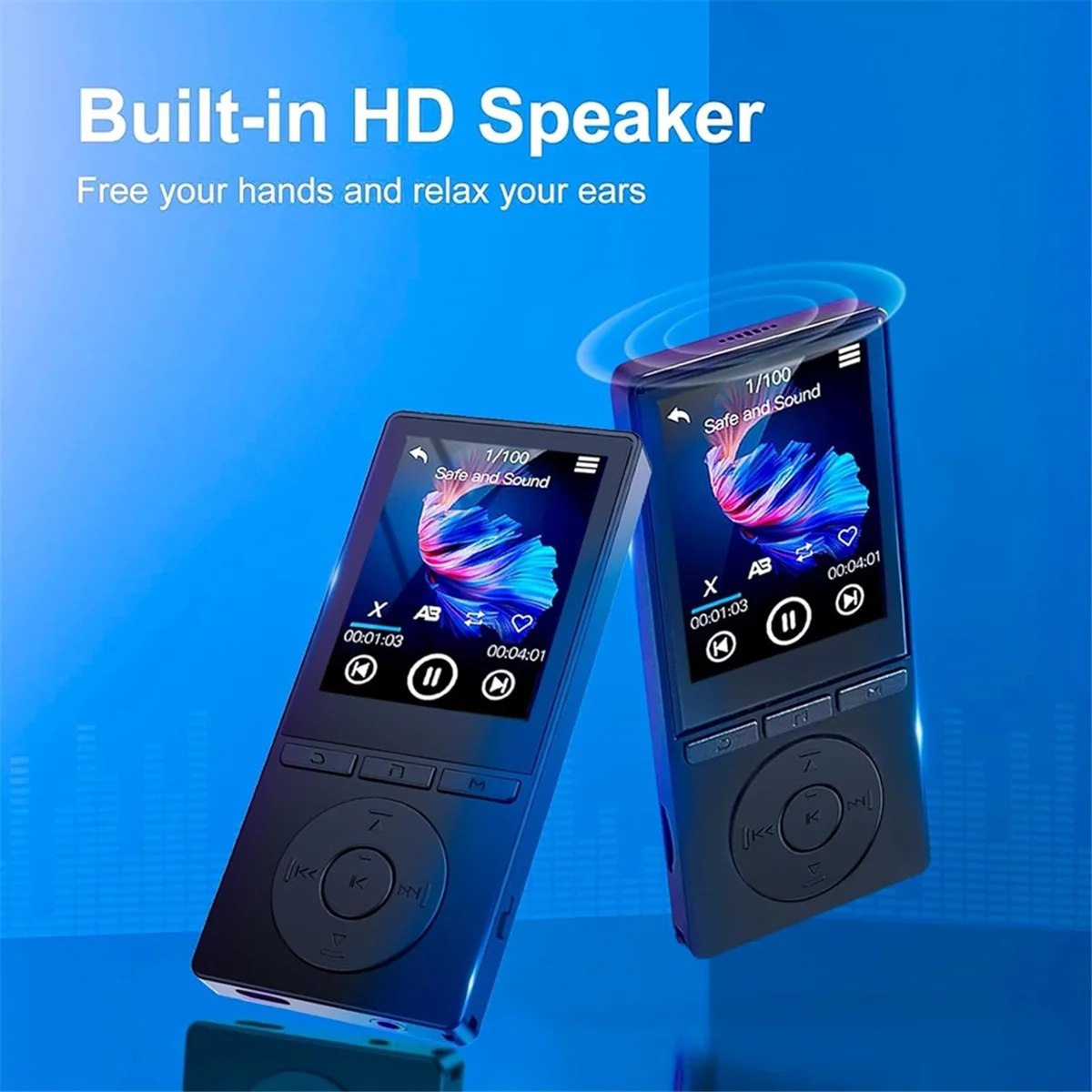 

MP3-плеер на 32 ГБ с Bluetooth, музыкальный плеер со звуком Hi-Fi для спортивных бегунов, встроенный HD-динамик, диктофон, радио