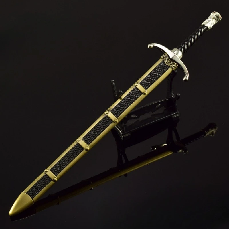 สินค้าภาพยนตร์เรื่อง The Song of Ice and Fire ขนาด 30 ซม. งานฝีมือโลหะทั้งหมด ดาบยาวแบบมีกรงเล็บ ของเล่นดาบและมีดพร้อมปลอก