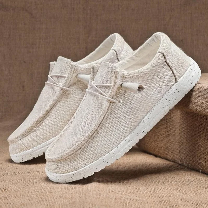 Men Casual Shoes Breathable Lightweight Slip-On Flats Simple Comfortable Solid Color Soft Sole Shoes Men Loafers Shose