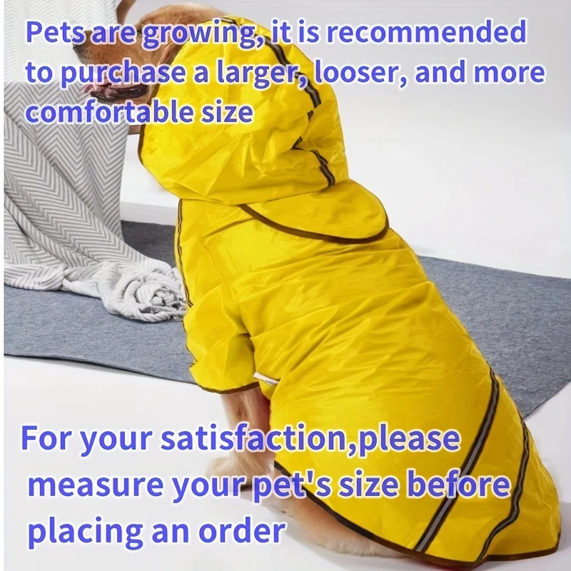 [Measure the Size before Placing an Order, Suitable for Medium, Medium, and Large-sized Dog Raincoats] Dog Raincoats, Hooded Rai