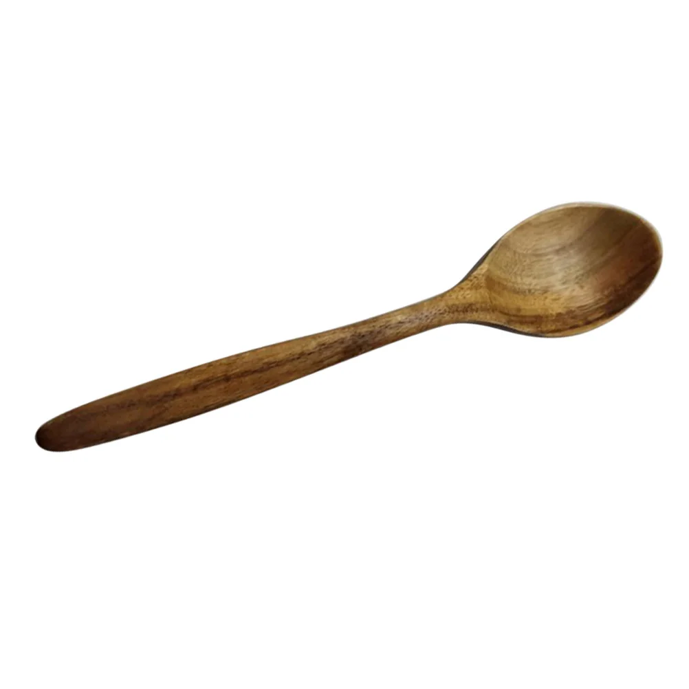 

Eco-Friendly Wooden Soup Spoon Vintage Curved Handle Tableware For Home Restaurant Safe Non-Toxic Stirring Mixing Gift