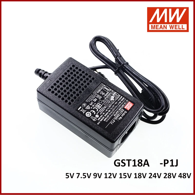 MEAN WELL GST18A GST25A GST40A GST60A P1J Industrial Adaptor 5V 7V 9V 12V 15V 18V 24V 28V 48V Meanwell Switching Power Supply