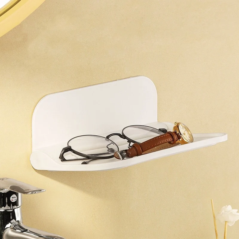 Klappbares Aufbewahrungsregal für die Lagerung, Nachttisch-Organizer für Mobiltelefone, Set-Top-Box ohne Bohren, Badezimmer-Wandmontage