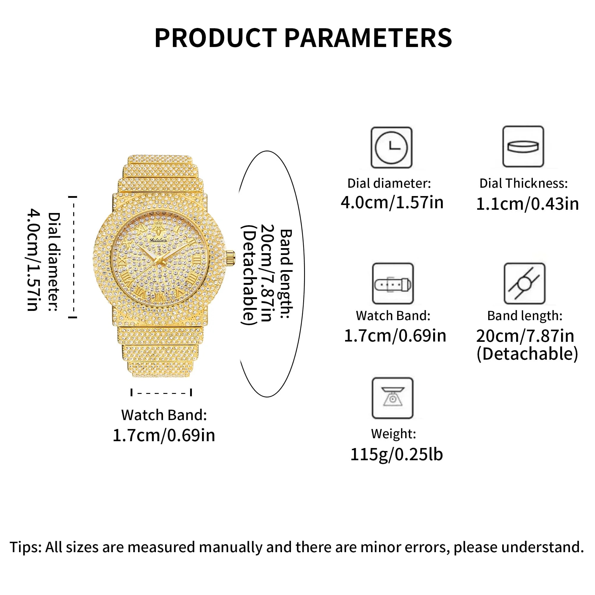 YaLaLuSi brand fashion dazzling couple quartz watch simple retro round dial new luxury gold watch gift box couples gift