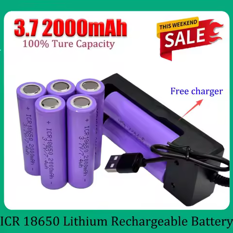 100% Original 18650 Battery 3.7V 2000mAh 18650 Rechargeable Battery High-current for Flashlight Batteries for 18650 Battery