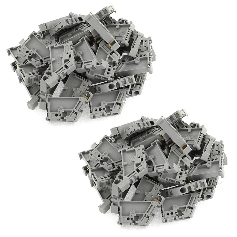 Hot 100Pcs 35Mm DIN Rail Terminal Block End Stopper Mounting Clips