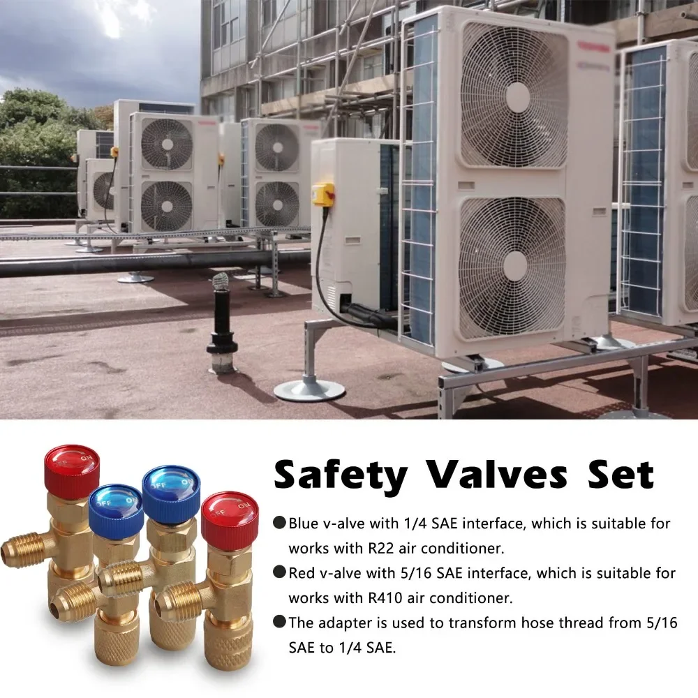Flüssigkeitssicherheitsventil R410A R22 Klimaanlage Kältemittel 1/4 Zoll Sicherheitsadapter für SAE 1/4 Zoll männlicher Famale Sicherheitsadapter – Detail 12