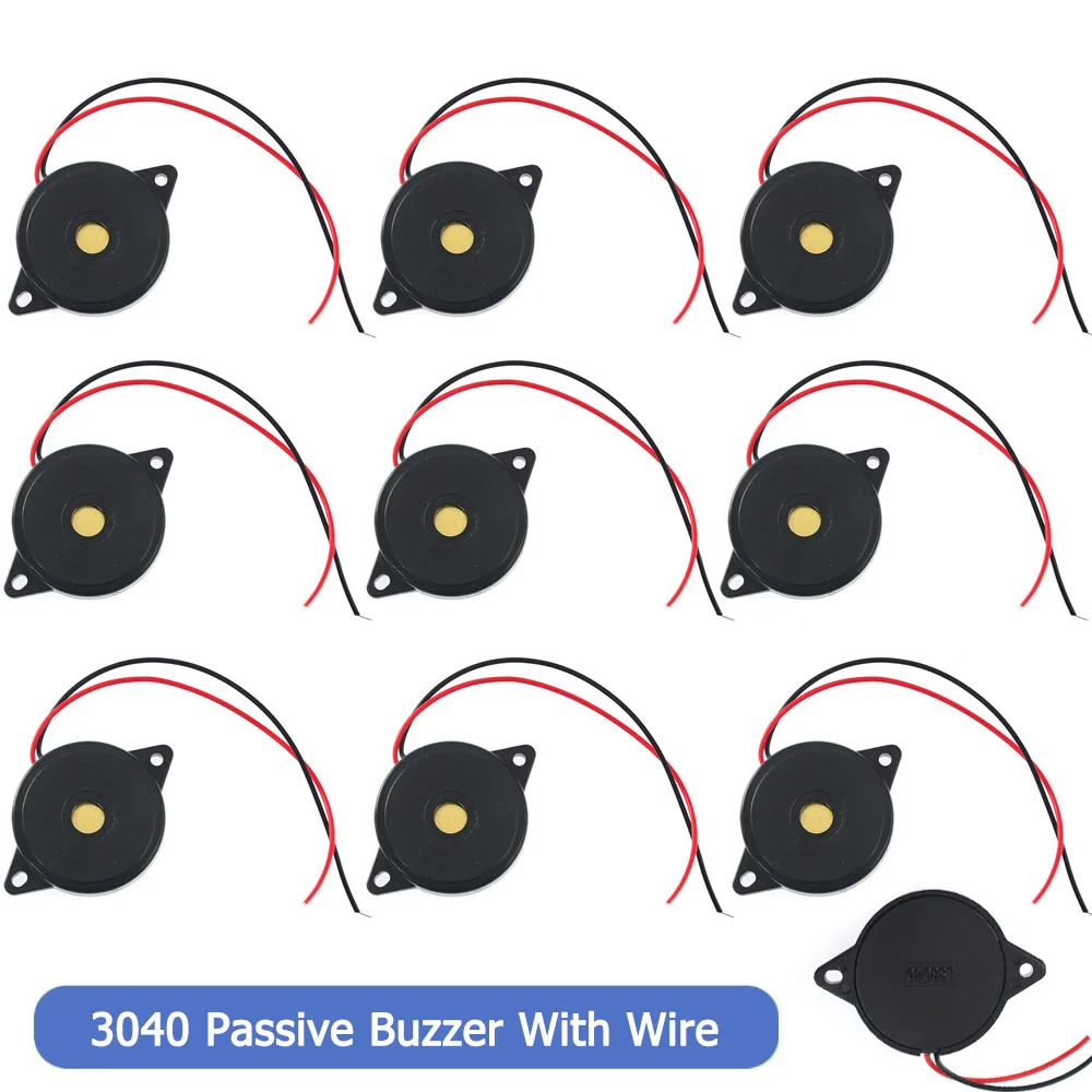 5/10pcs High-decibel Buzzer 3040 Passive Buzzer with Wire Piezoelectric Speaker 39.5x4.0 MM for Arduino DIY Electronic KIT