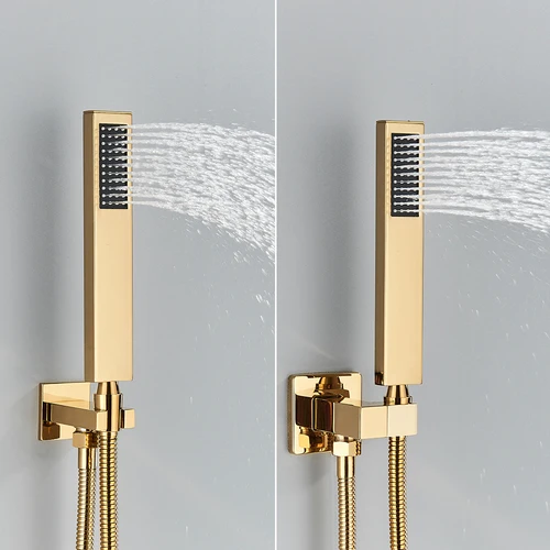 Imagen 2 del producto Cabezal de ducha de mano Uythner, manguera de ducha de acero inoxidable de 150cm, cabezal rociador para grifo de ducha, accesorios para grifos montados en la pared